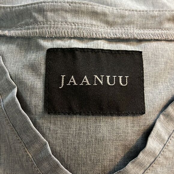 Jaanuu Refined Heathered Gray V-neck Scrub Top Large - Picture 8 of 10